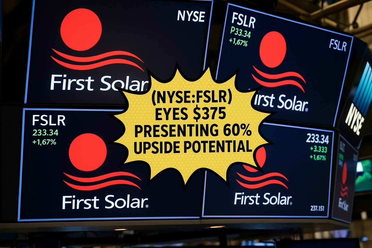 First Solar Stock (NYSE:FSLR) Eyes $375 Target as U.S. Policy Tailwinds Fuel Up to 60% Upside