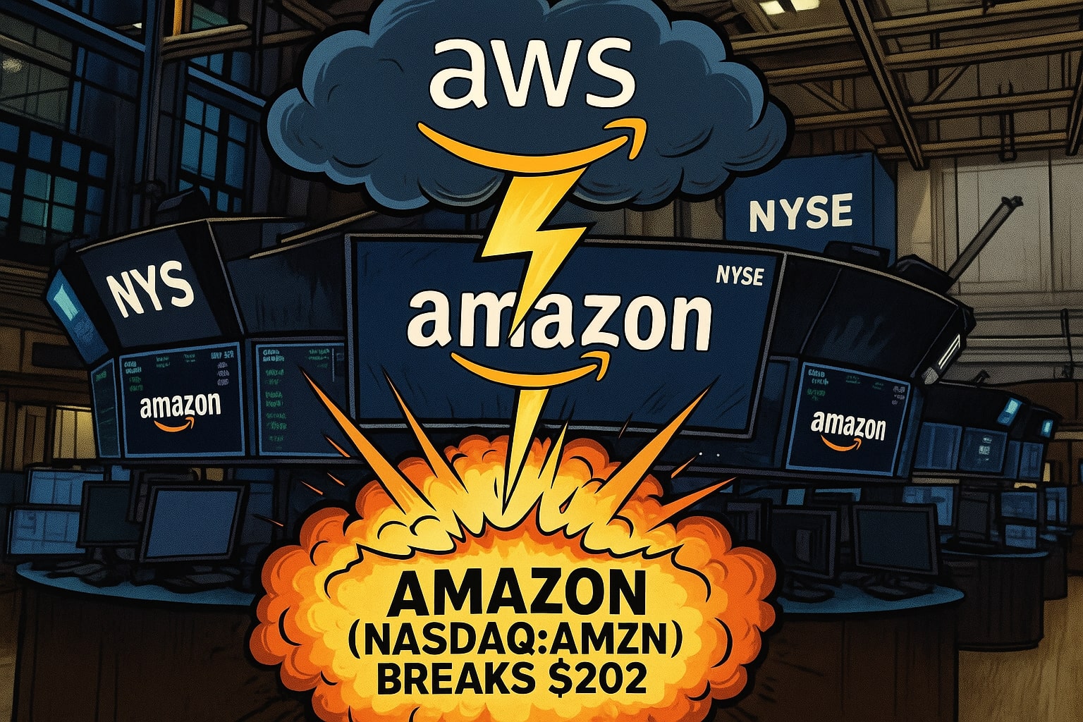 Amazon Stock Surges Past $202 on AI-Cloud Tailwind