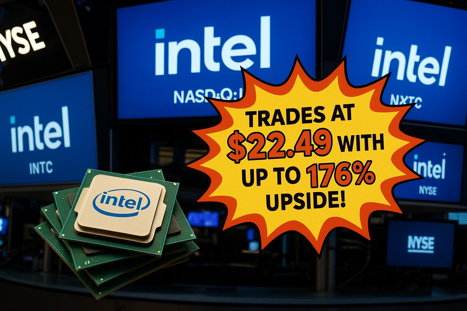 Intel Stock (NASDAQ:INTC) Trades at $22.49 with Up to 176% Upside as Foundry Strategy Shifts to 14A