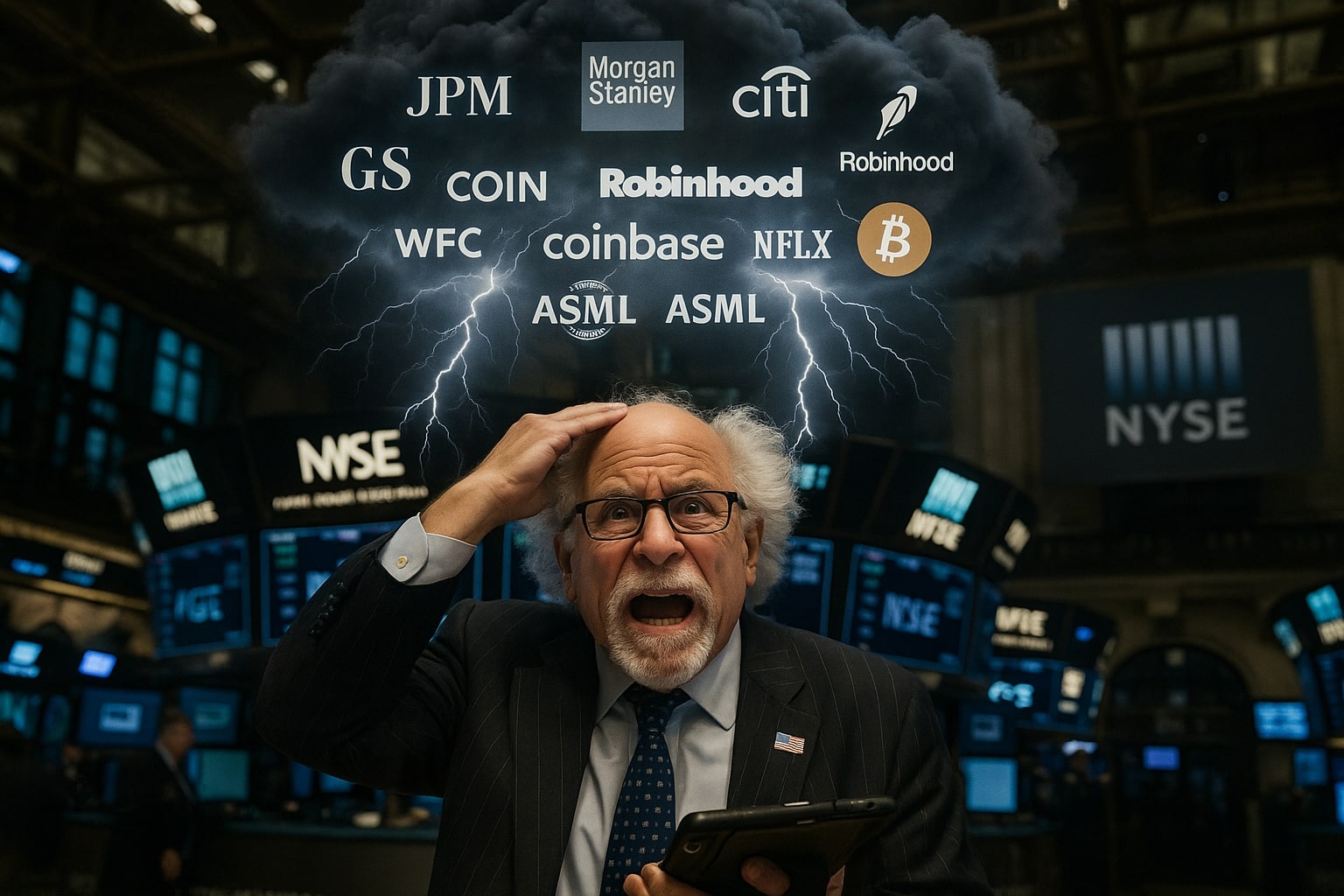 Stock Market Reacts to Tariff Storm: Bitcoin Surges, Banks Set to Report