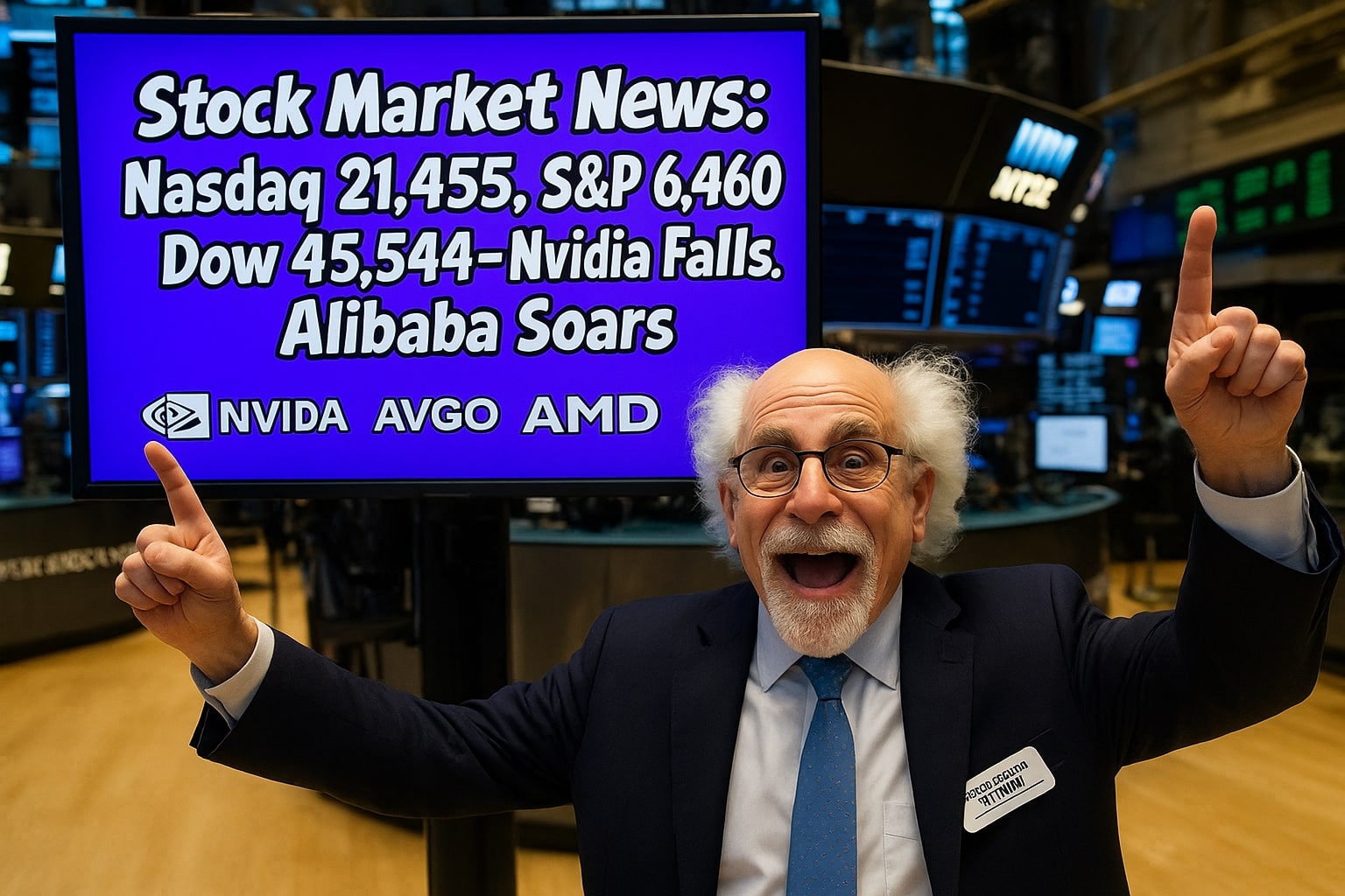 Stock Market News - Nasdaq 21,455, S&P 6,460, Dow 45,544 Close August Lower as Nvidia Slides, Alibaba Surges